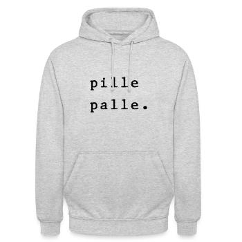 Pillepalle. - Unisex Hoodie - Hellgrau meliert - Vorne - Alina (178cm) & Michal (187cm)