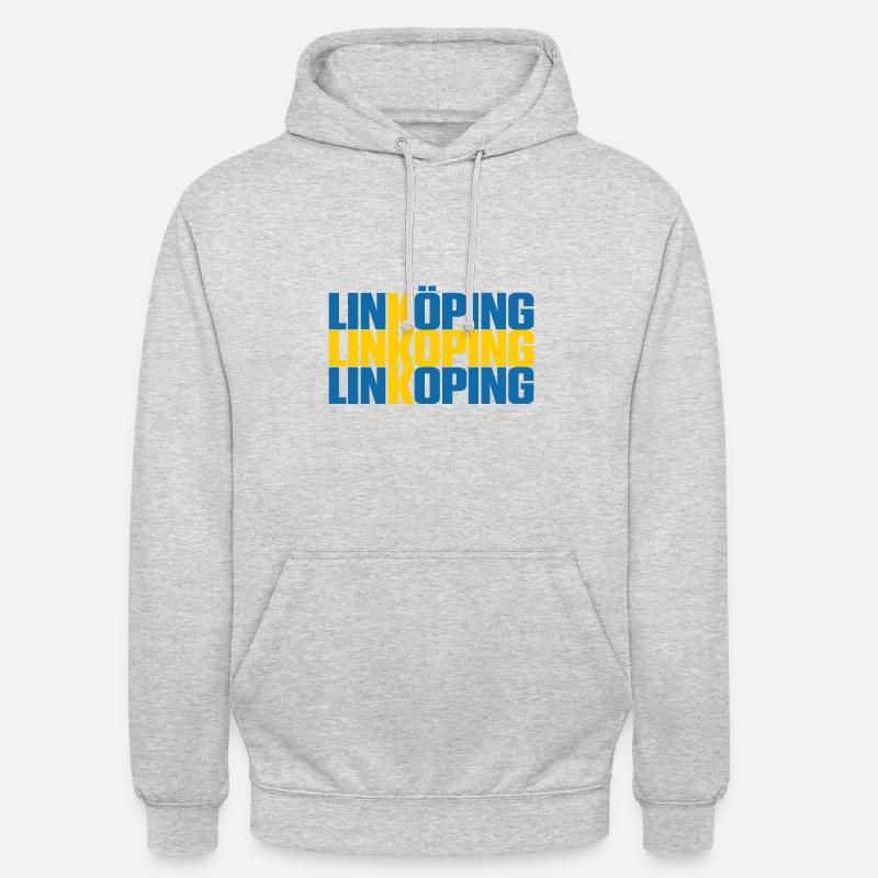 Linköping Suède Drapeau - Sweat-shirt à capuche unisexe - gris clair chiné