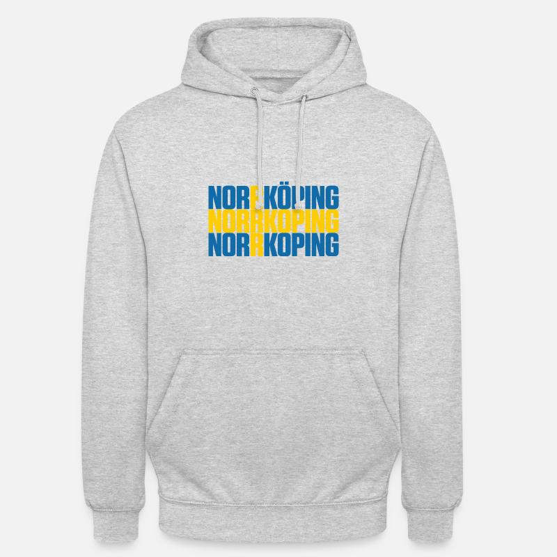 Norrköping Suède Drapeau - Sweat-shirt à capuche unisexe - gris clair chiné