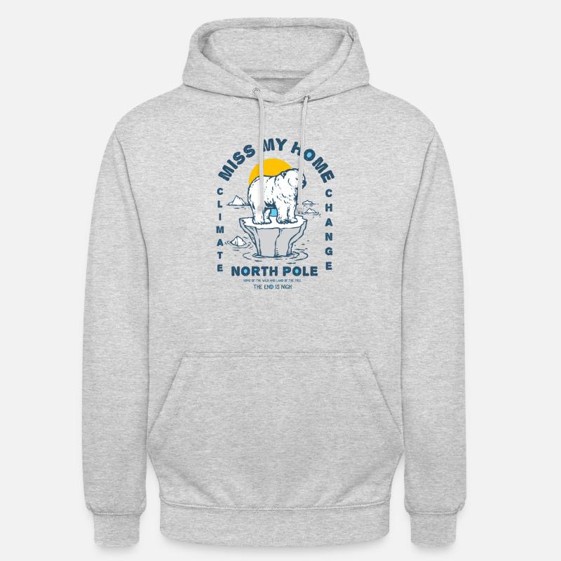 Eisbear Arctic climate change North Pole melting ice - Unisex Hoodie - light heather grey