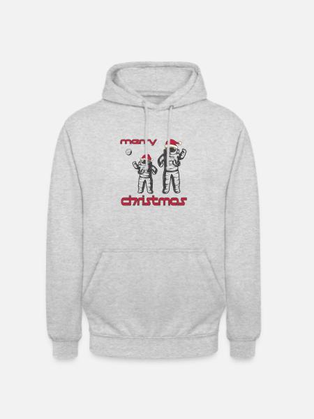 Kerst NASA ESA astronaut kosmonaut ontwerp - Uniseks hoodie - lichtgrijs gemêleerd