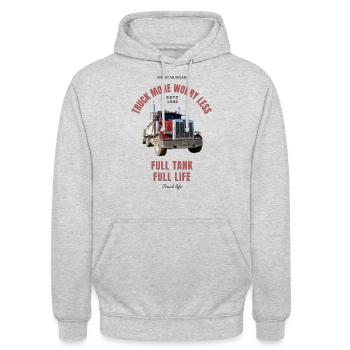 Camion plus d’inquiétude moins Design - Sweat-shirt à capuche unisexe - gris clair chiné - Devant - Alina (178cm) & Michal (187cm)