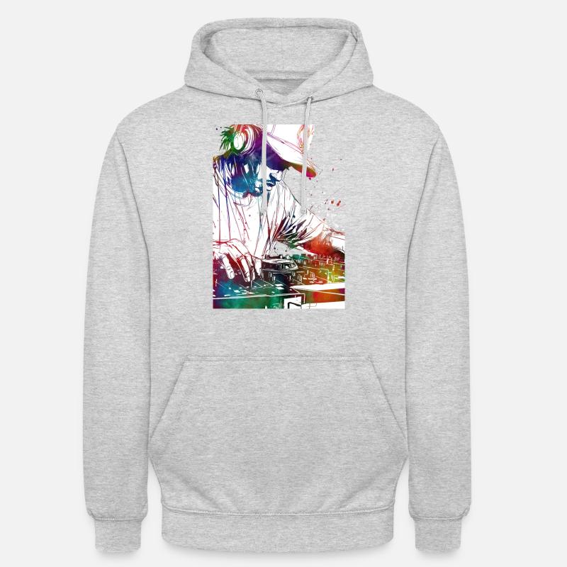 Console de musique DJ - Sweat-shirt à capuche unisexe - gris clair chiné