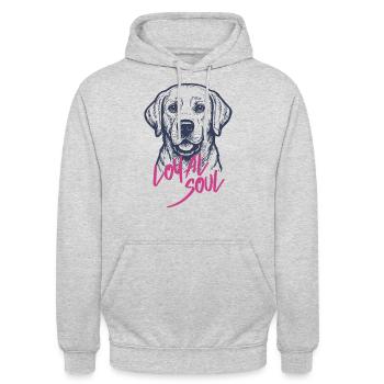 Labrador – Freundlich, Verspielt & Familienlieb - Unisex Hoodie - Hellgrau meliert - Vorne - Alina (178cm) & Michal (187cm)