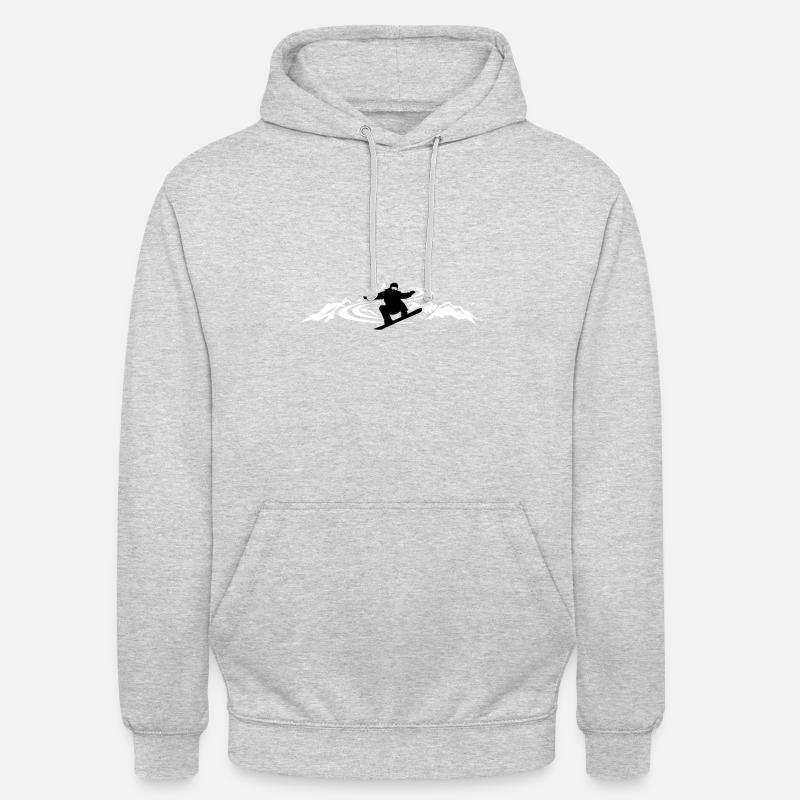 Winter SNB Snowboard Mountains - Unisex Hoodie - light heather grey