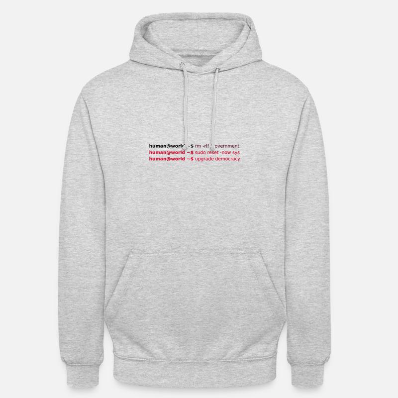 réinitialisation sudo - Sweat-shirt à capuche unisexe - gris clair chiné