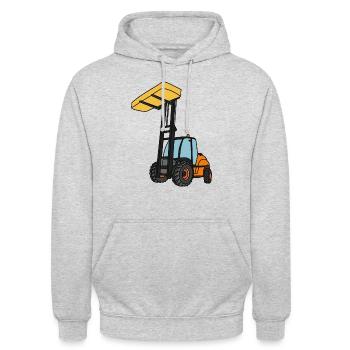 Der Gabelstapler - Unisex Hoodie - Hellgrau meliert - Vorne - Alina (178cm) & Michal (187cm)