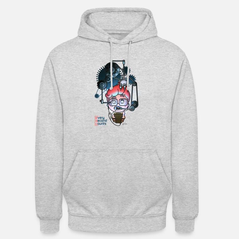 esc - chaque seconde compte - Sweat-shirt à capuche unisexe - gris clair chiné