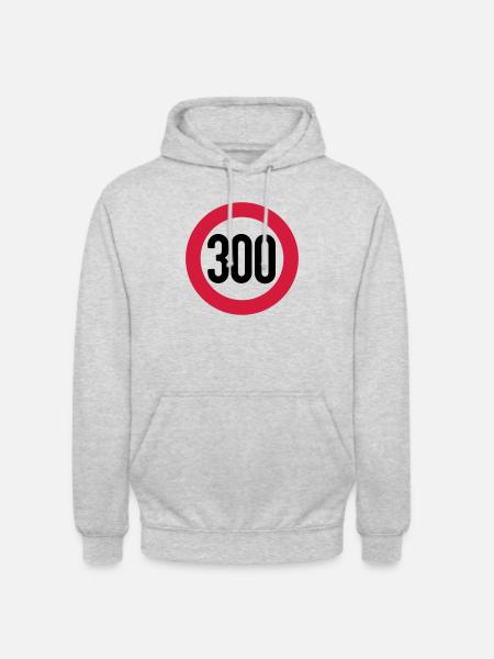 300 km/h - Sweat-shirt à capuche unisexe - gris clair chiné