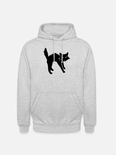 Angry Cat - Unisex Hoodie - Hellgrau meliert