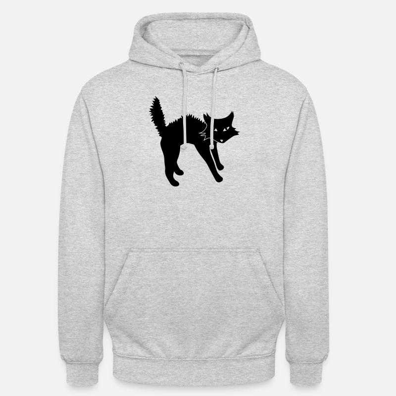 Chat méchant - Sweat-shirt à capuche unisexe - gris clair chiné