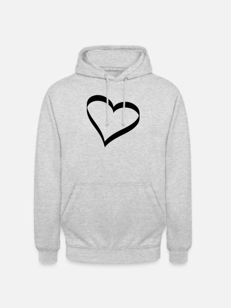 herz - Unisex Hoodie - Hellgrau meliert