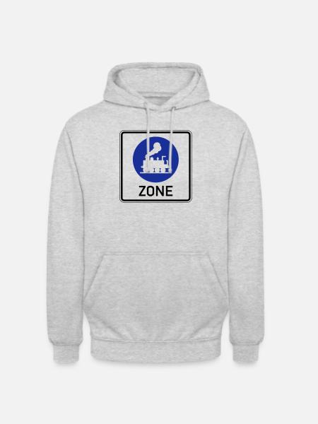 Zone Dampflok 2 - Unisex Hoodie - Hellgrau meliert