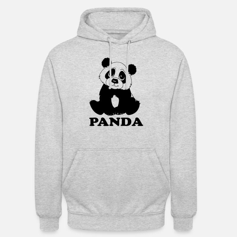 panda - Sweat-shirt à capuche unisexe - gris clair chiné