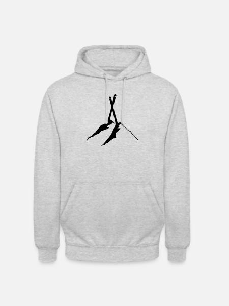 SKI,APRES SKI,SNOW,MOUNTAINS,FREESKI,TELEMARK,snow - Unisex Hoodie - light heather grey