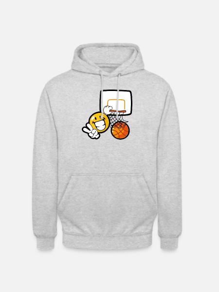 Smiley Basket - Sweat-shirt à capuche unisexe - gris clair chiné