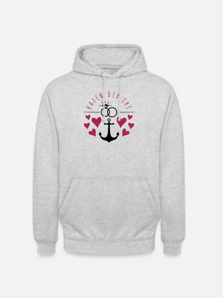 hafen der ehe herzen - Unisex Hoodie - Hellgrau meliert
