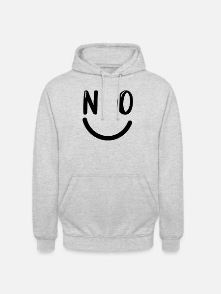 no funny smile - Unisex Hoodie - light heather grey