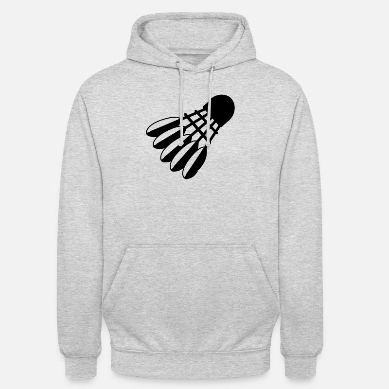 Badminton Shuttle Logo mit Federn - Unisex Hoodie - Hellgrau meliert