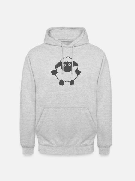 Funny Sheep Cartoon Gift Idea - Unisex Hoodie - light heather grey
