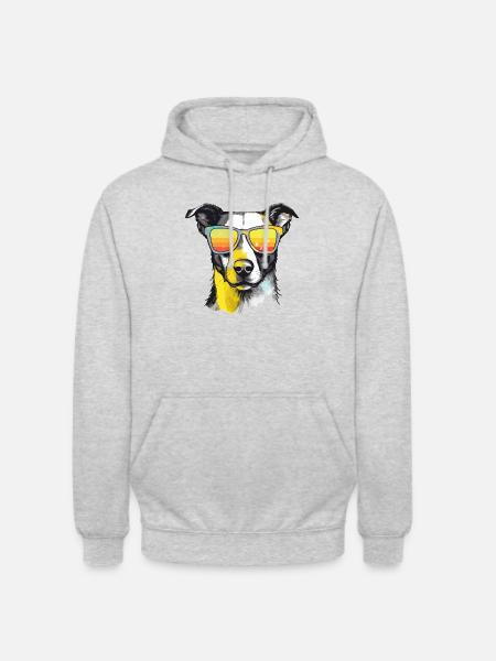 Roxo the bespectacled dog - Unisex Hoodie - light heather grey