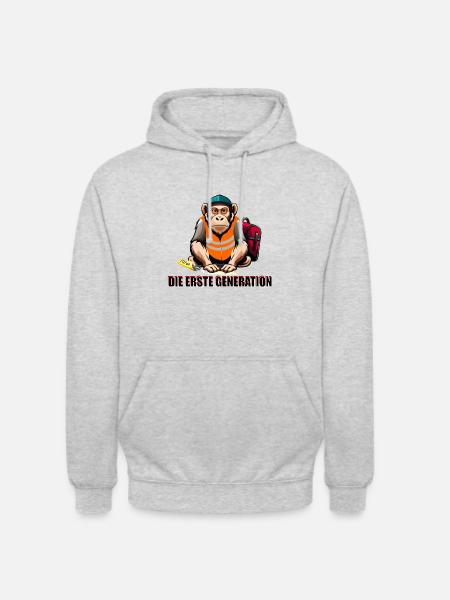 Affenhaftes Klebechaos - Unisex Hoodie - Hellgrau meliert