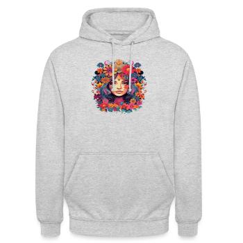 Flower power girl 2 - Sweat-shirt à capuche unisexe - gris clair chiné - Devant - Alina (178cm) & Michal (187cm)