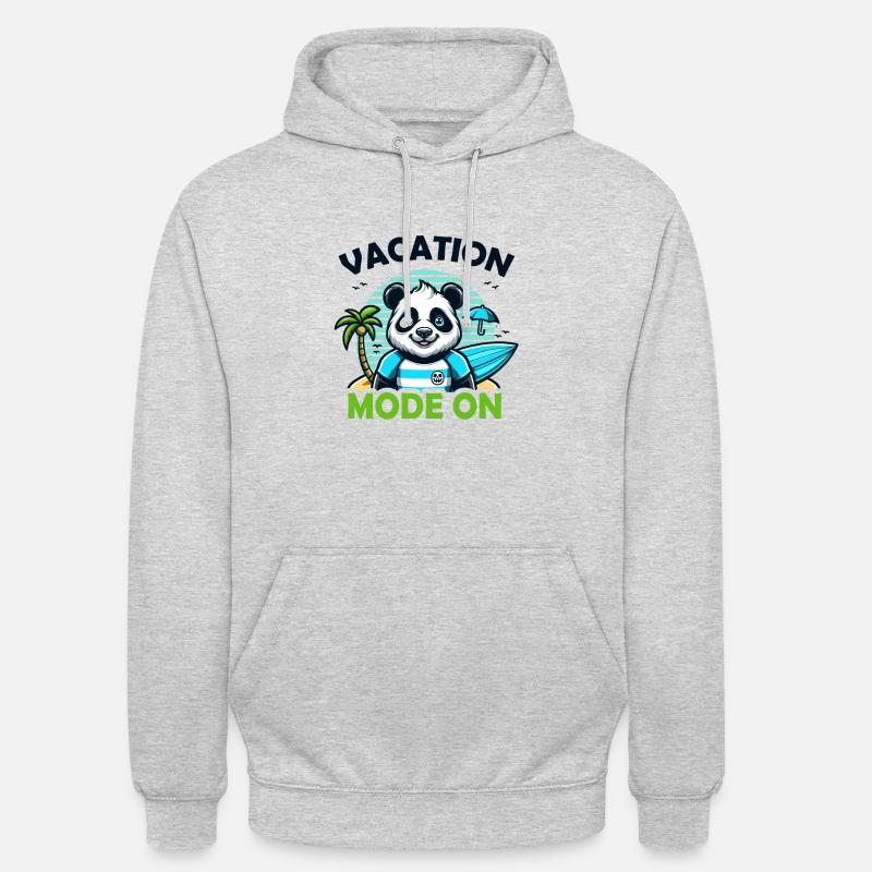 Panda Vacation Mode On - Unisex Hoodie - light heather grey