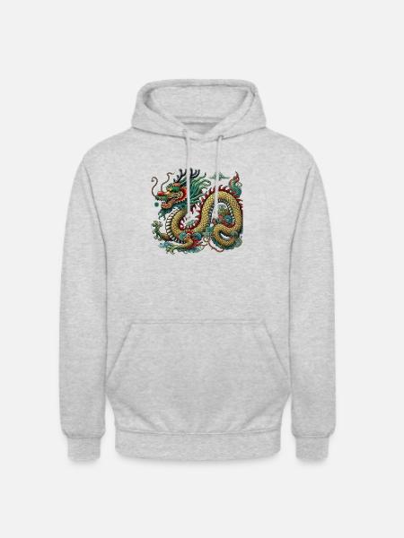 Dragon China - Unisex Hoodie - Hellgrau meliert