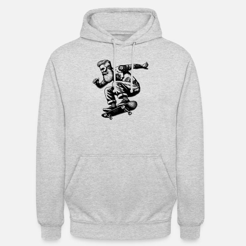 Patineur à l’ancienne - Sweat-shirt à capuche unisexe - gris clair chiné