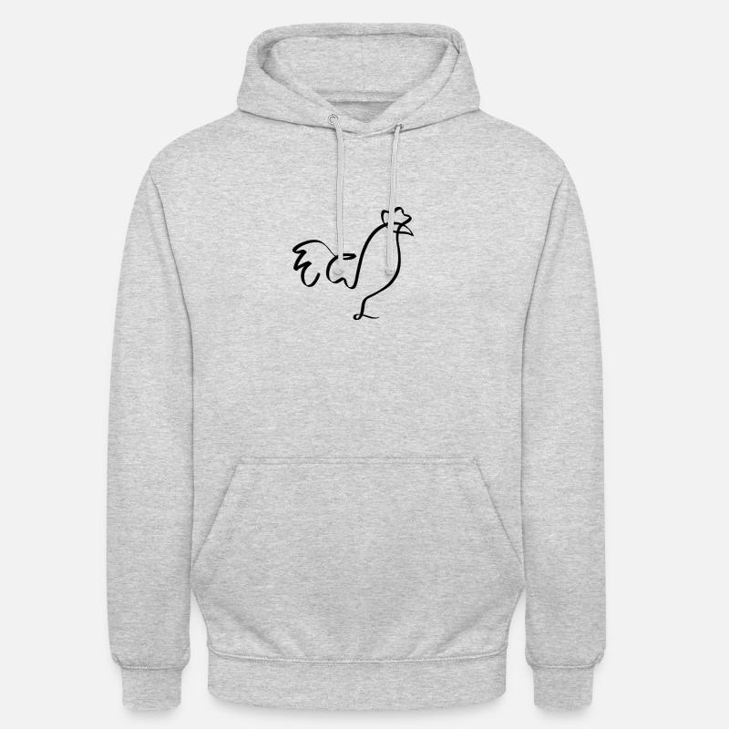 Robinet une ligne noir - Sweat-shirt à capuche unisexe - gris clair chiné