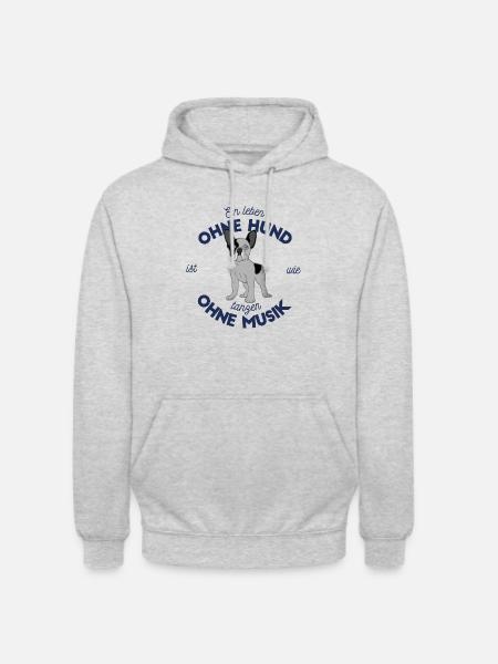 Hundeliebe - Unisex Hoodie - Hellgrau meliert
