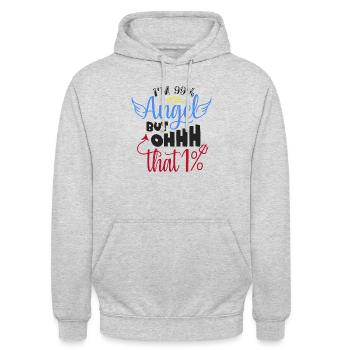 99 percent angel - Unisex Hoodie - light heather grey - Front - Alina (178cm) & Michal (187cm)