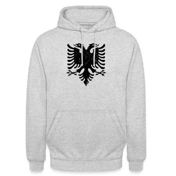 National Coat of Arms Albania - Unisex Hoodie - light heather grey - Front - Alina (178cm) & Michal (187cm)