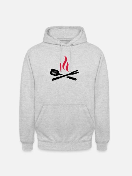 barbecue - Sweat-shirt à capuche unisexe - gris clair chiné