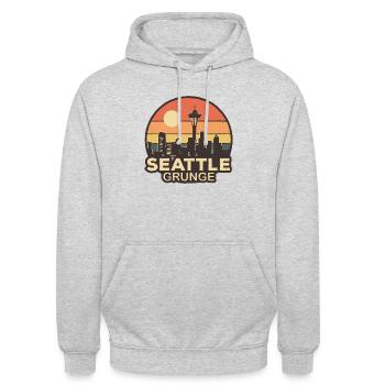 Seattle Grunge - Unisex Hoodie - Hellgrau meliert - Vorne - Alina (178cm) & Michal (187cm)