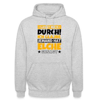 Elche - Unisex Hoodie - Hellgrau meliert - Vorne - Alina (178cm) & Michal (187cm)