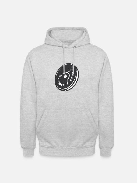 Hantelscheibe Gewicht - Unisex Hoodie - Hellgrau meliert