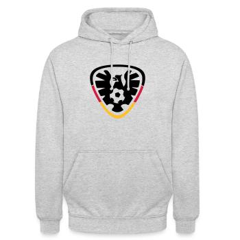Allemagne Football Adler - Sweat-shirt à capuche unisexe - gris clair chiné - Devant - Alina (178cm) & Michal (187cm)