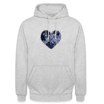 Love Europe: Hand-drawn Europe Map in a Heart - Unisex Hoodie - light heather grey - Front - Alina (178cm) & Michal (187cm)