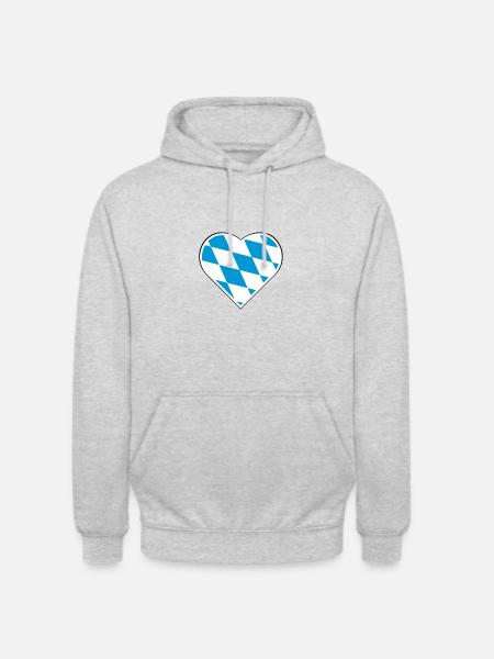 mit hjerte slår for Bayern - Hættetrøje unisex - lysegrå meleret