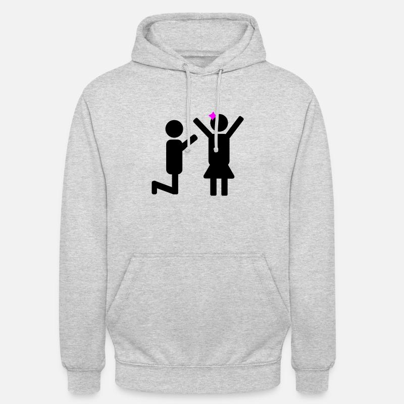Demande de mariage - Sweat-shirt à capuche unisexe - gris clair chiné
