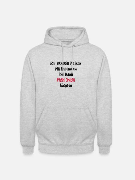 Fick Dich lächeln - Unisex Hoodie - Hellgrau meliert