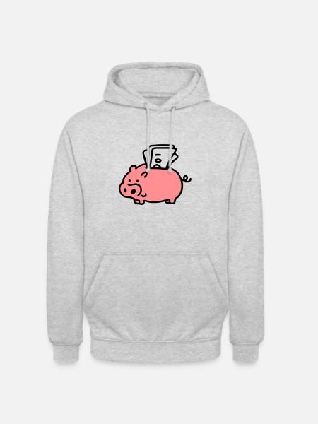 Hucha con dinero - Sudadera con capucha unisex - gris claro jaspeado