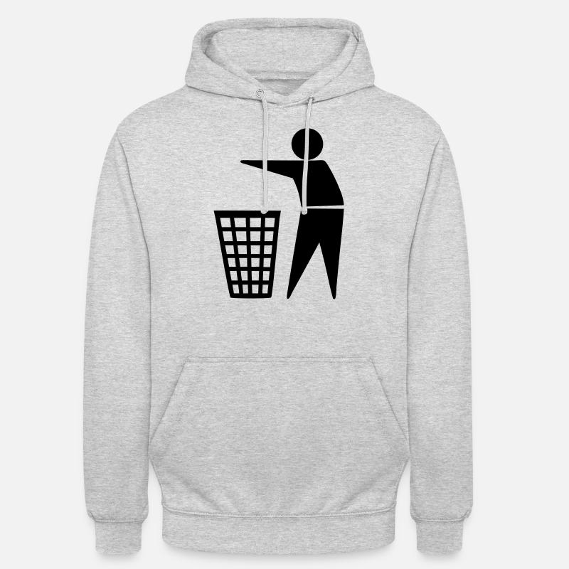 Mülleimer - Unisex Hoodie - Hellgrau meliert