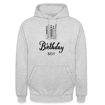Birthday Boy - Unisex Hoodie - Hellgrau meliert - Vorne - Alina (178cm) & Michal (187cm)