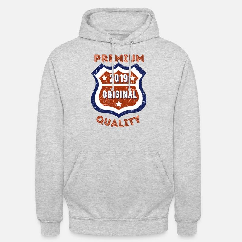 Qualité premium 2019 - Sweat-shirt à capuche unisexe - gris clair chiné