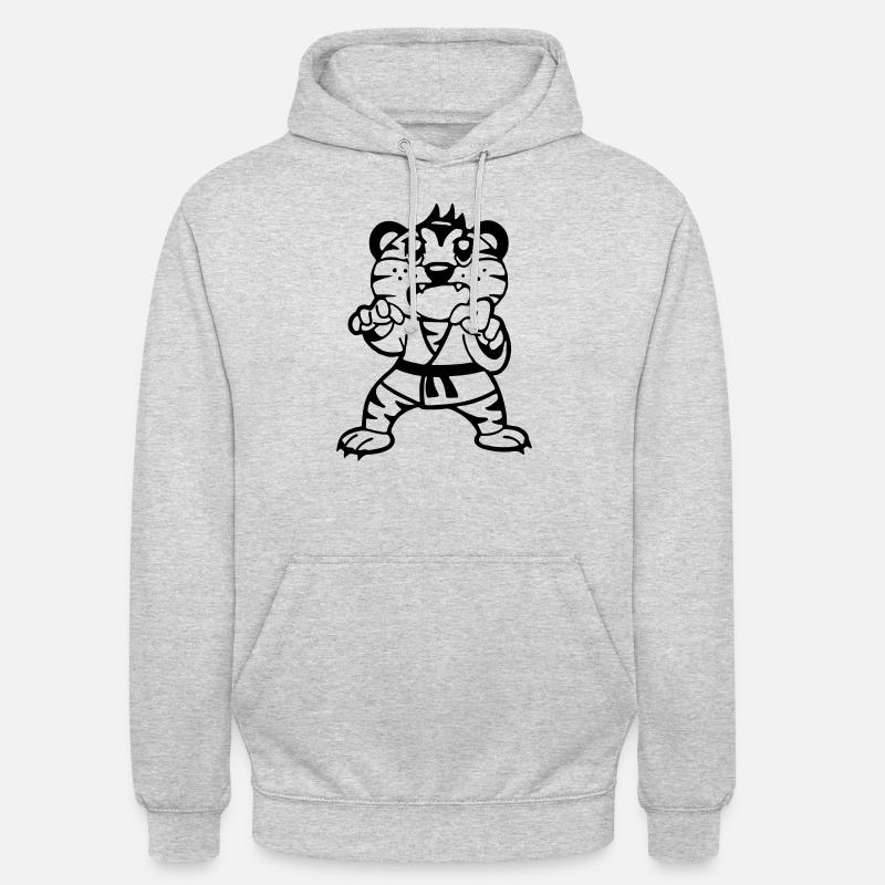 Judotiger - Unisex Hoodie - Hellgrau meliert