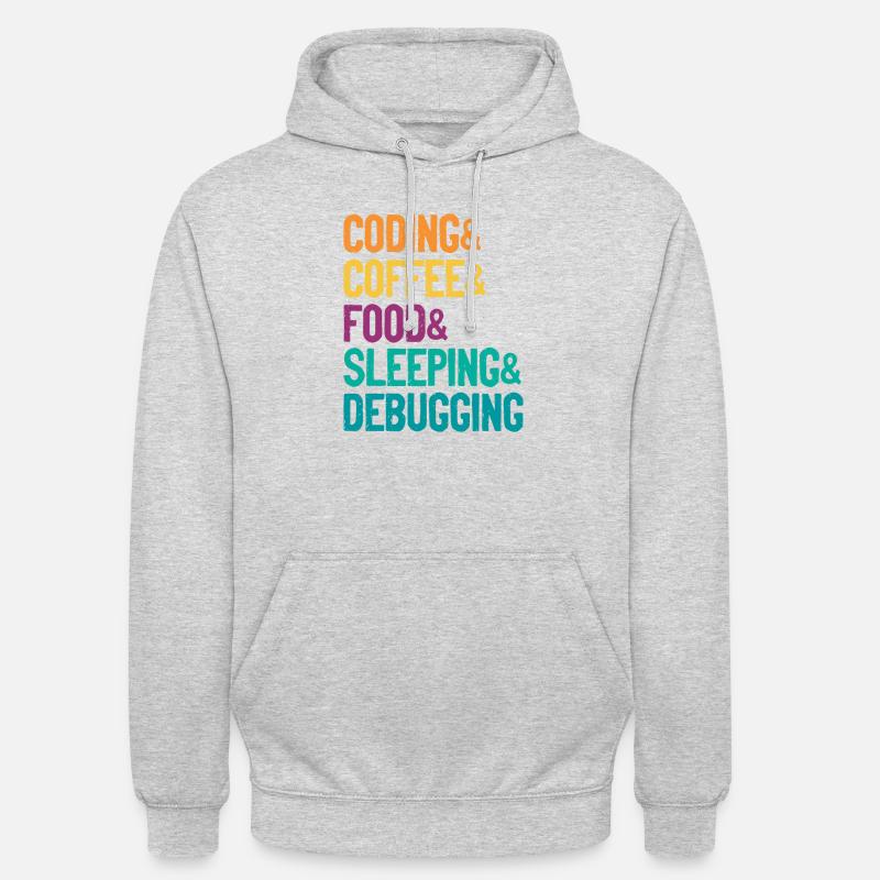 Coding Coffee Food Sleeping Debbuging Programmer C Unisex Hoodie