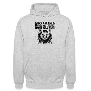 Ein Haus ist kein Zuhause ohne Ragdoll Fell Ragdolls - Unisex Hoodie - Hellgrau meliert - Vorne - Alina (178cm) & Michal (187cm)